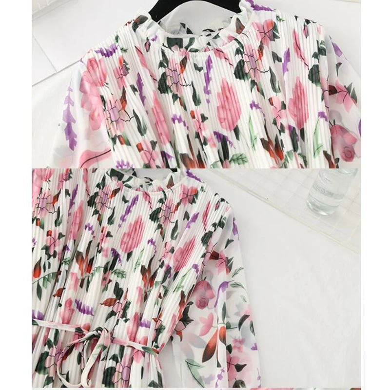 Женское Плиссированное шифоновое платье Повседневное средней длины с