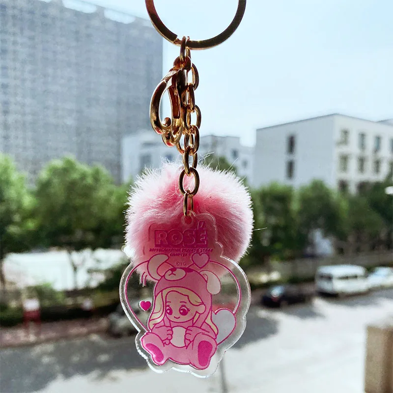 Kpop KeychainCute Q версия брелки мультфильм розовый брелок аксессуары акриловое кольцо