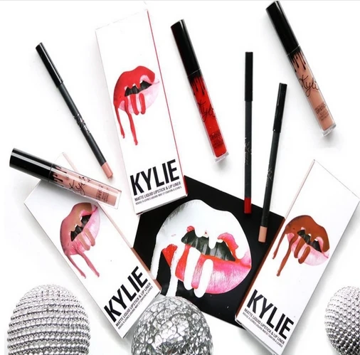 Матовая помада KYLIE + карандаш для губ водостойкий жидкий блеск |