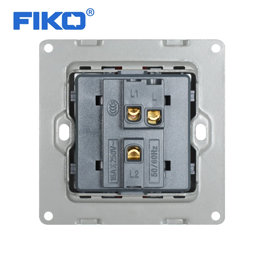 

FIKO UK Standard 1Gang 1/2/3way rocker switch,250V 16A wall switch for household power supply crystal tempered glass 86mm*86mm