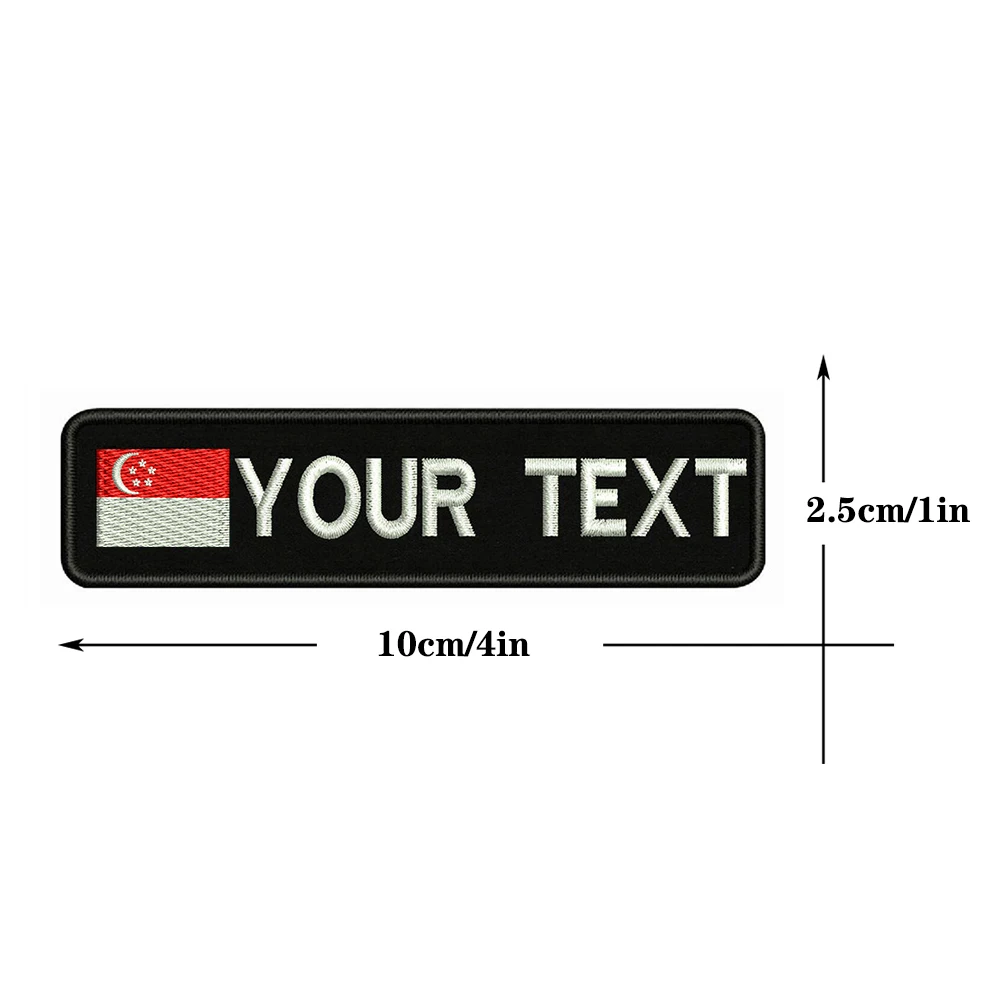Сингапур Флаг 10х2 5 см вышивка пользовательское имя заплатка с текстом полосы