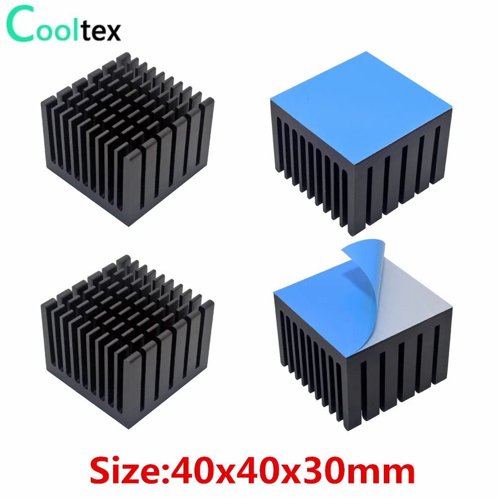 Radiador de Calor de Alumínio 40x40x30 mm Dissipador de Calor Resfriamento para Chip Eletrônico Led com Condutor Térmico Fita Dupla Face Unidades Ventiladores e resfriadores