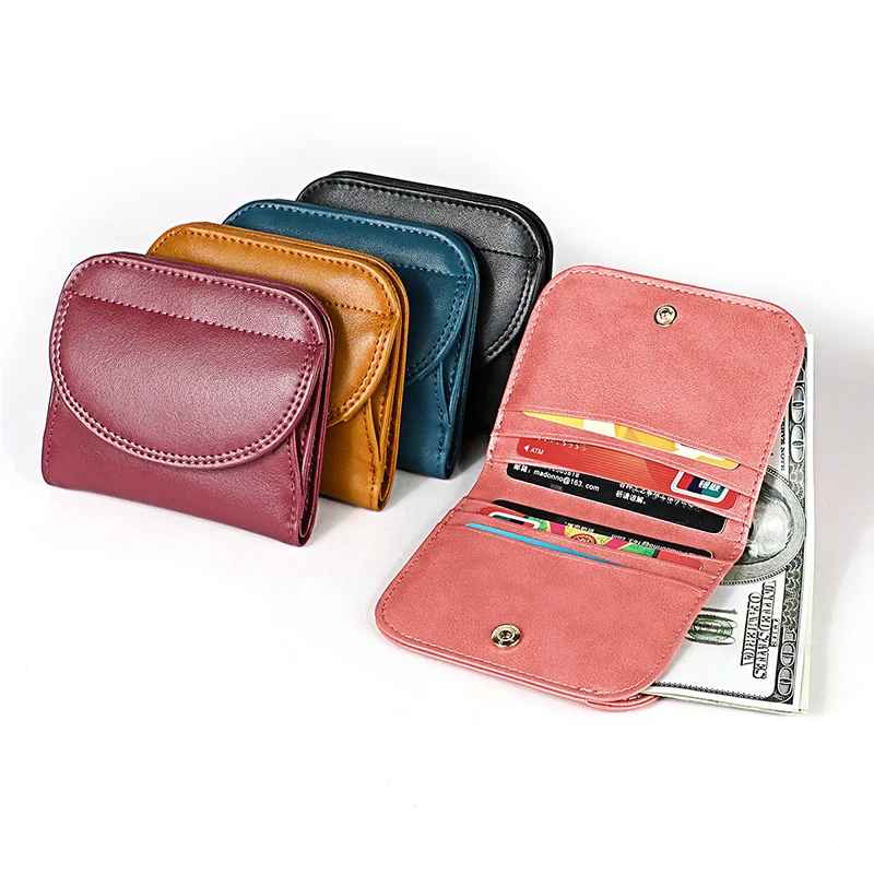 

Женский кошелек Luufan из натуральной кожи с Rfid-защитой, маленький бумажник на молнии с кармашком для мелочи и кредитницей