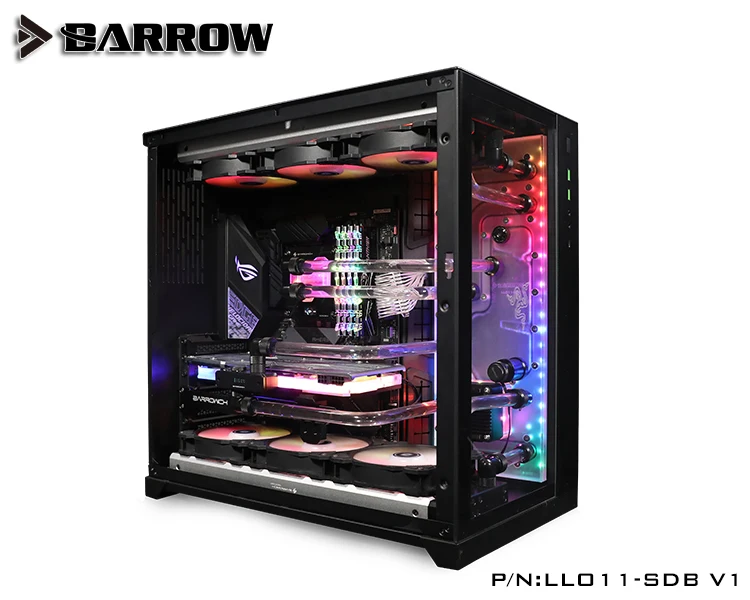 Курган бак для воды LIANLI O11 динамический чехол RGB, акриловый прозрачный водный резервуар 378,8x138,2x18 мм LLO11-SDB V1