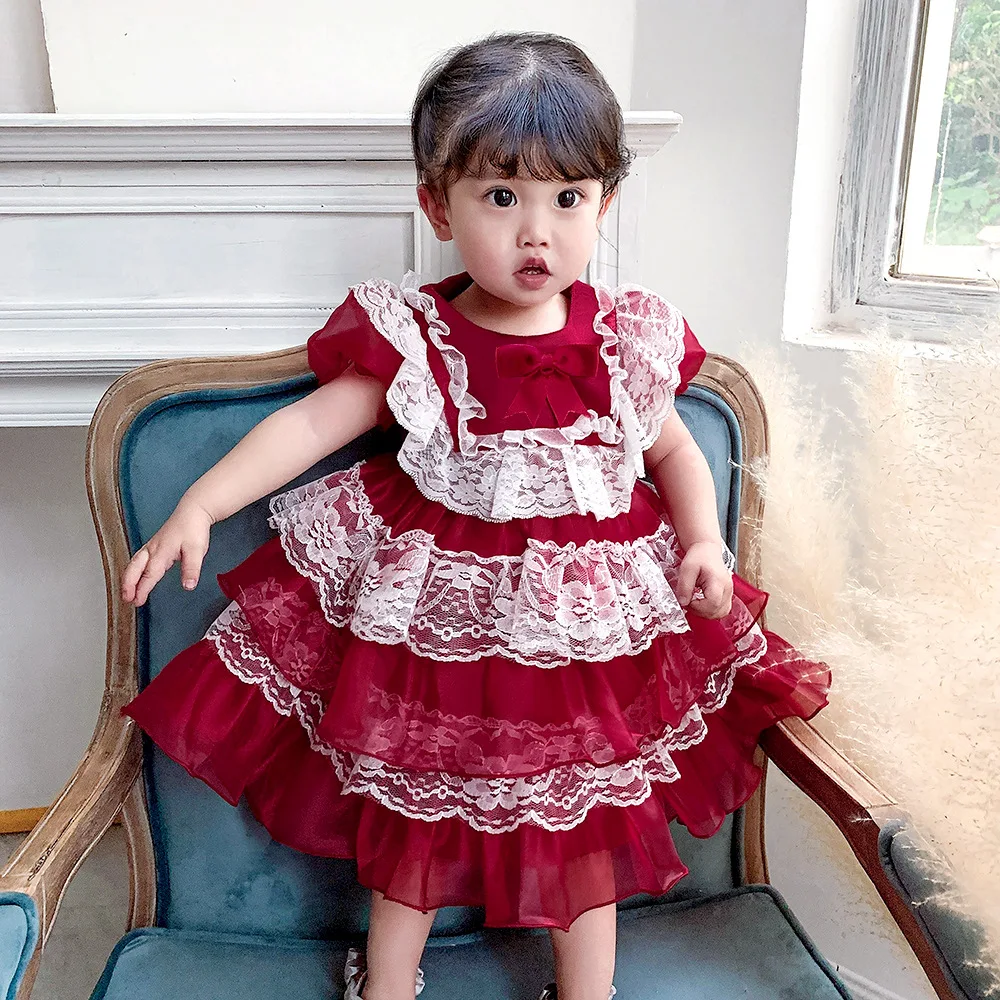 

Lolita Dress Summer Baby Girls Dress Newborn Baby Clothes Infantil First Birthday Girls Party Princess Dress For Girls Baptism