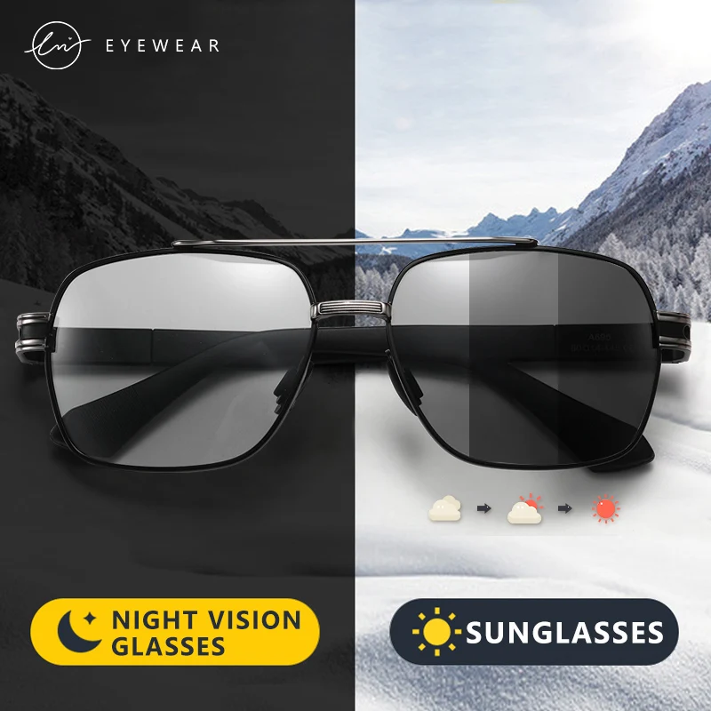 

Солнцезащитные очки LM поляризационные для мужчин и женщин UV400, солнцезащитные аксессуары в стиле стимпанк, хамелеон, с фотохромными линзами