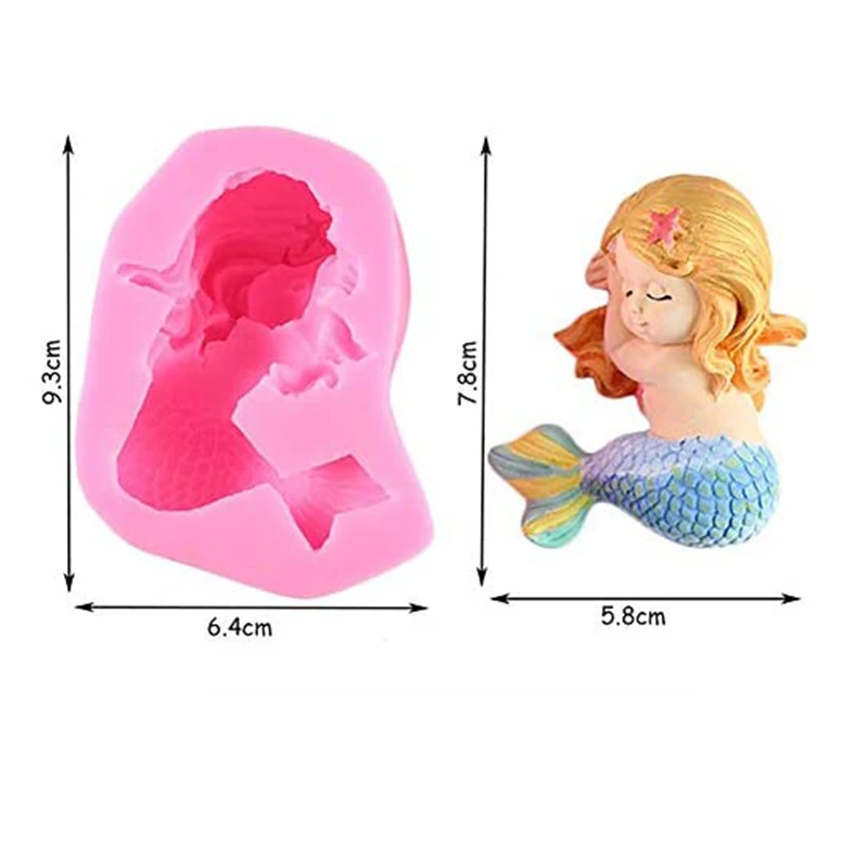 

Sleeping Mermaid Turned Sugar Silicone Mold Aromatherapy Plaster Mold