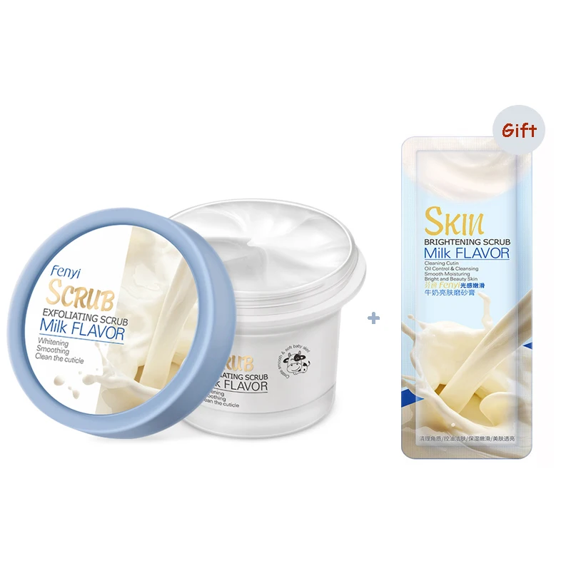 Крем-скраб для лица и тела со вкусом молока средство удаления огрубевшей кожи