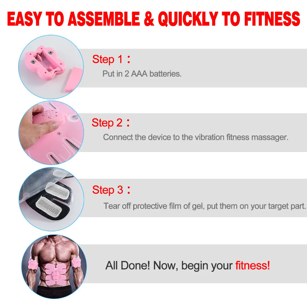 Тренажер для мышц живота Вибрационный массажер упражнений стимулятор