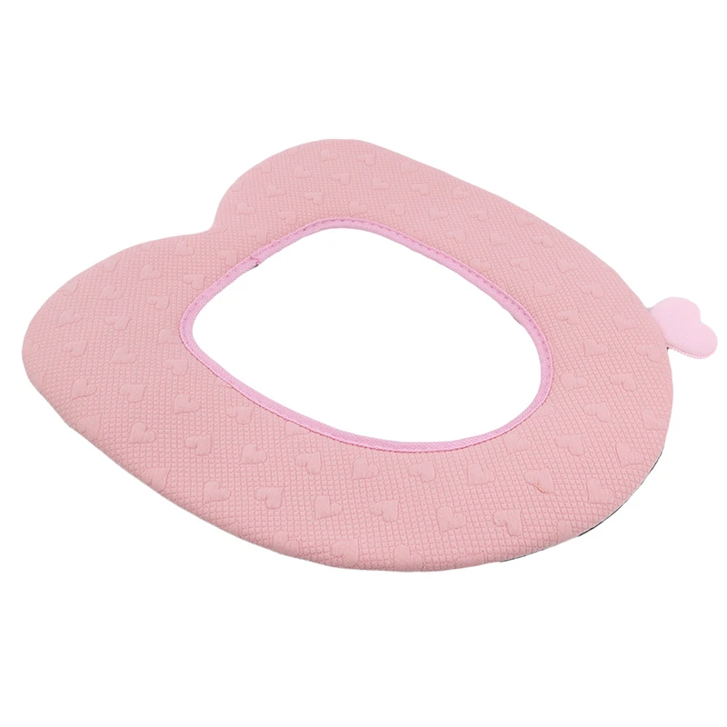 Коврик для унитаза в форме сердца однотонный теплый коврик туалета с ручкой