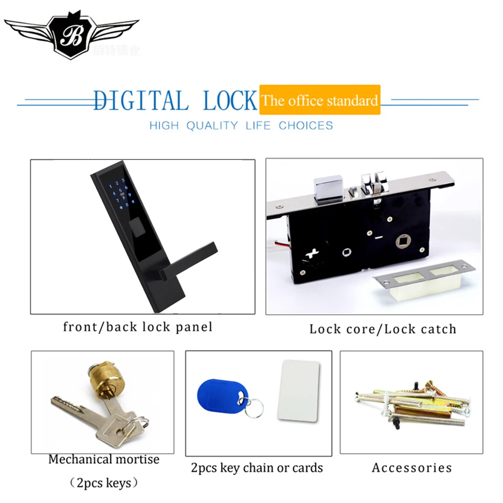 Умный замок безопасности с WiFi APP пароль устройство чтения RFID дверь из