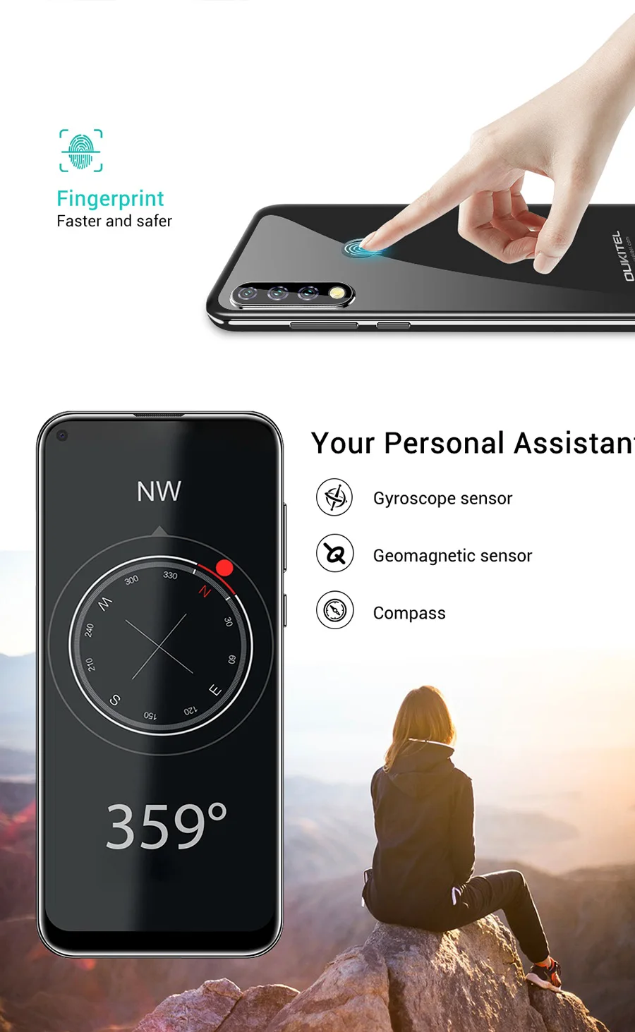 OUKITEL C17 Pro 6,35 ''Android 9,0 19:9 MT6763 4 Гб 64 Гб Смартфон Face ID Octa Core 3900 мАч Тройная камера 4G мобильный телефон
