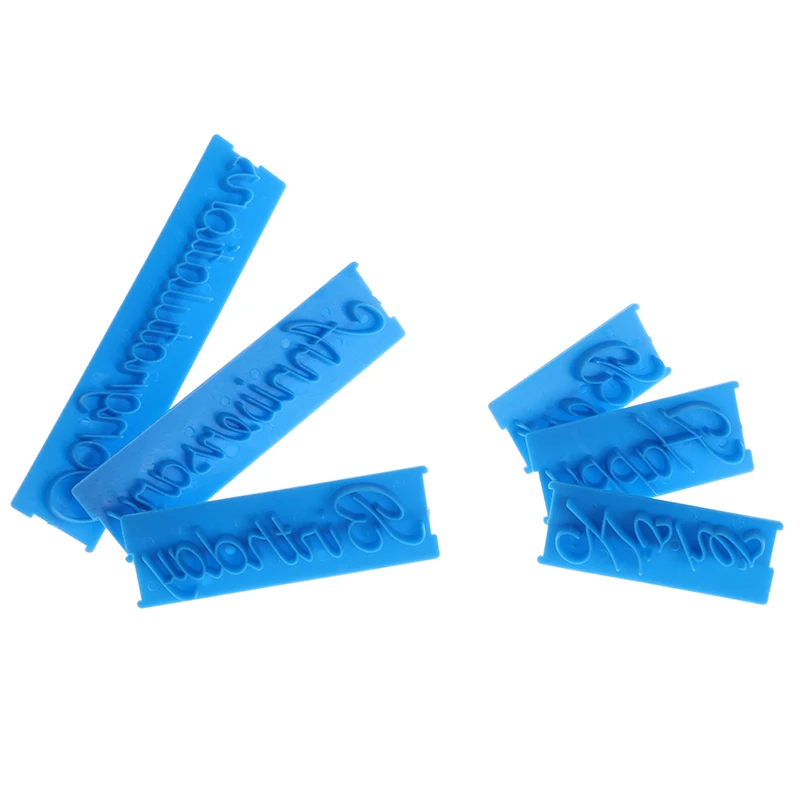 

6pcs/set Plastic Letters Mold Happy Birthday Best Wishes Baking Molds Decoration