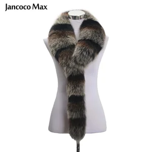 Jancoco Max воротник из натурального Лисьего меха для женщин и мужчин куртка модный теплый шарф S1619