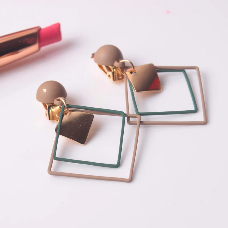 Клипсы для ушей новые массивные клипсы женщин Модные Простые Длинные