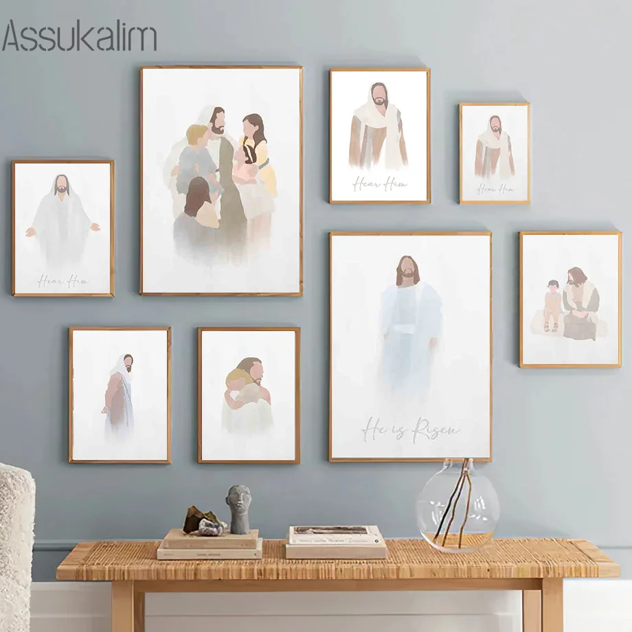 Священный Иисус библейские истории христианские настенные картины на холсте