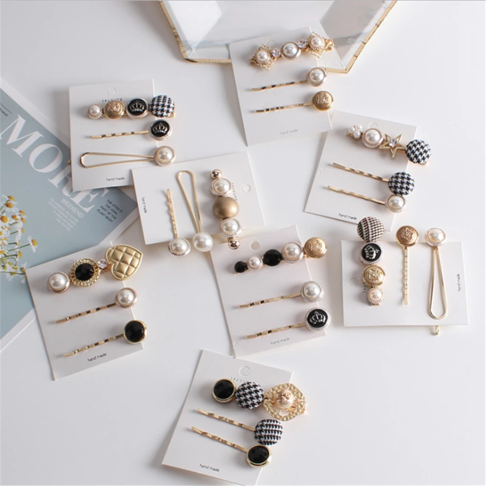 3 шт./компл. модные подражание жемчужина заколки для волос женщин аксессуары