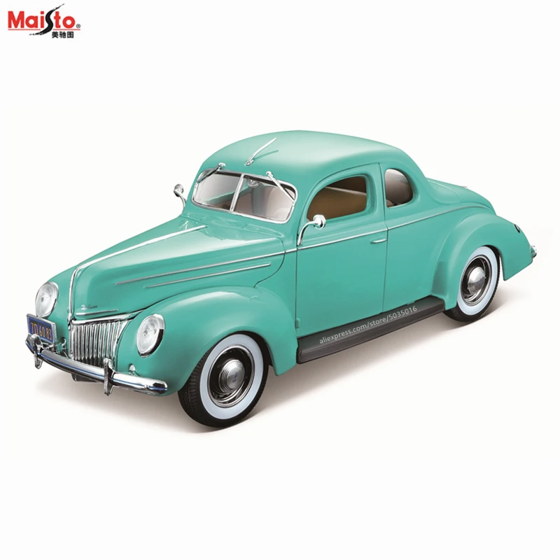 Ретро модель автомобиля Maisto 1:18 1939 Ford Deluxe coupe классическое литье под давлением из