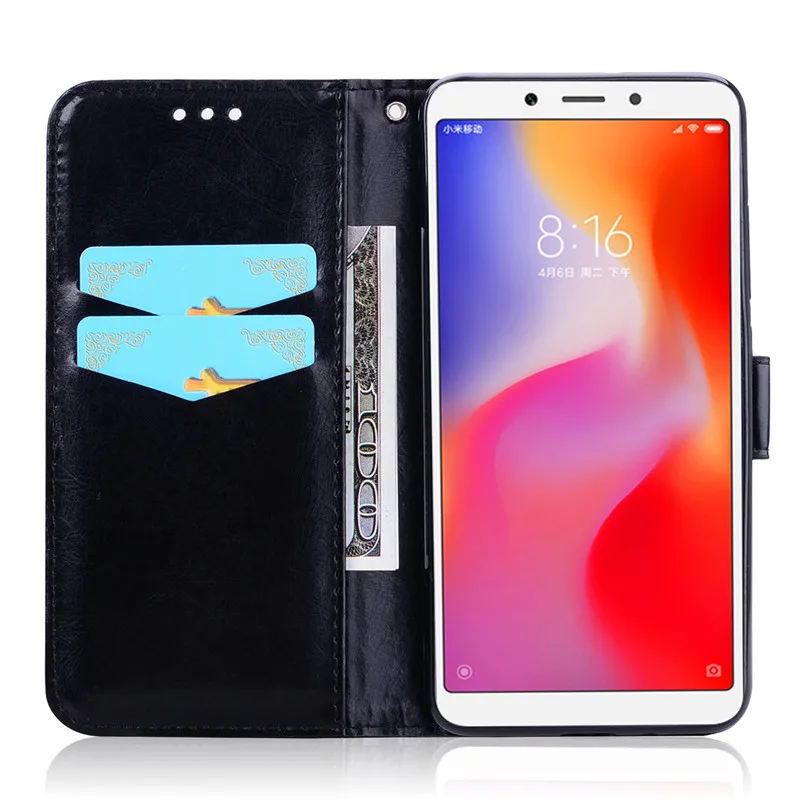 Кожаный флип-чехол для Xiaomi Redmi 6A телефона бумажник чехол для телефона для Xiaomi Redmi 6A держатель для карт чехол книжка Funda Redmi 6A чехол