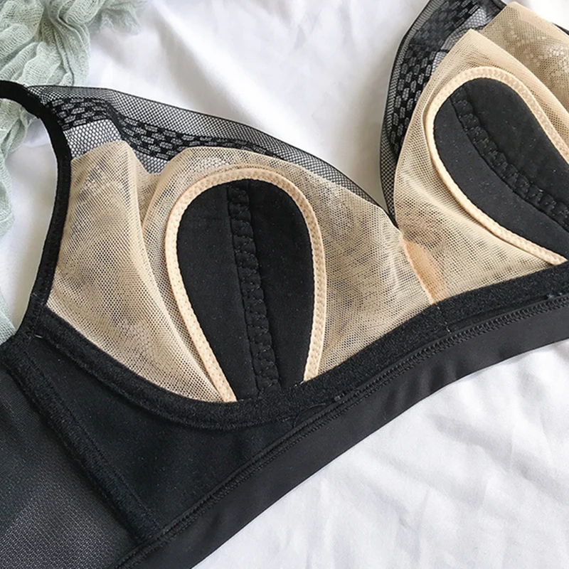 

Fashion Sexy Bra Plus Size Thin Cotton Underwear Women Lace Comfortable Brassiere Style Light Weight Bras Embroidery Lingerie