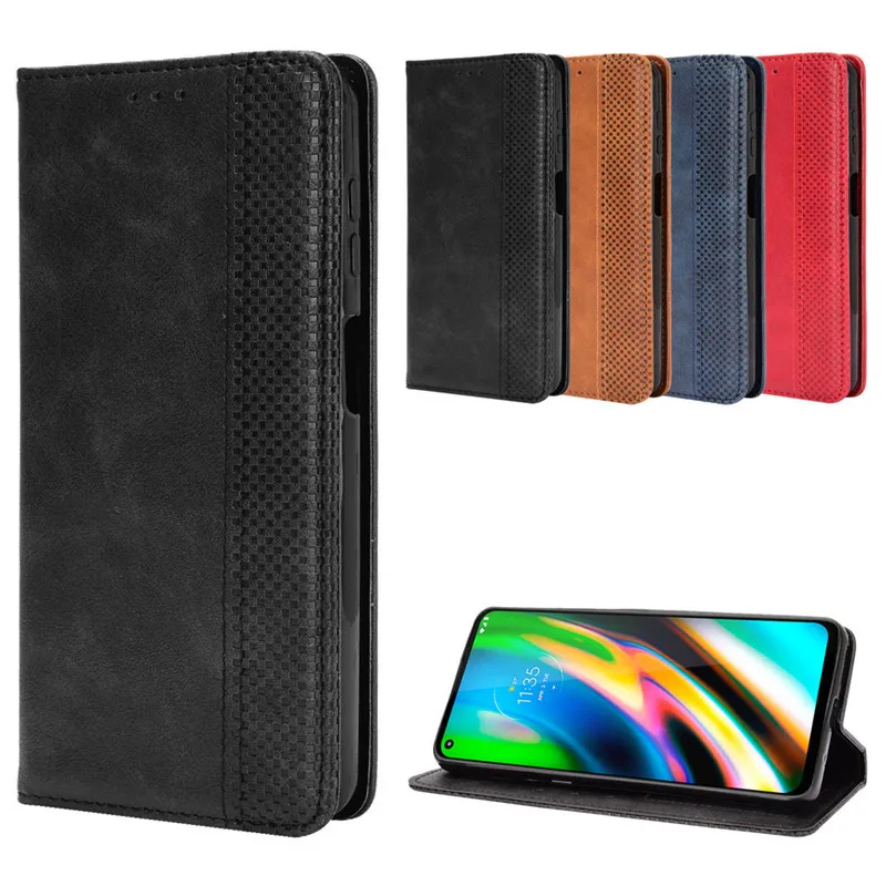 

For Motorola Moto G9 Plus G9 Play/G9 Flip Wallet Case with Card Slot PU Leather Soft Shell Waterproof and Drop-proof Shell