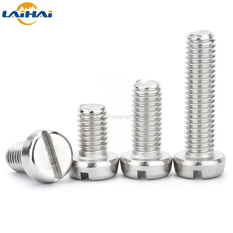 10/50pcs M1.6 M2 M2.5 M3 M4 M5 M6 304 A2-70 stainless steel GB65 Slotted Cap Head Slot Column Round Cheese Screw Bolt - купить по