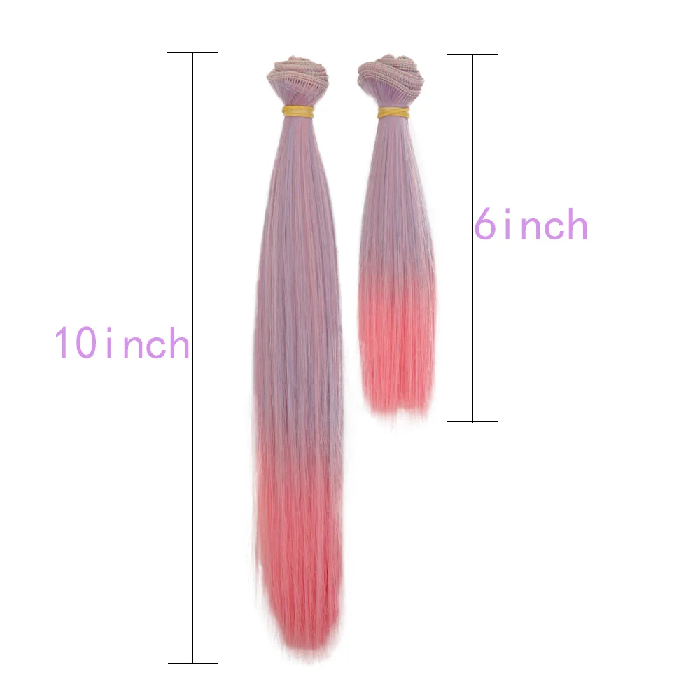 Bybrana длинные прямые Термостойкие градиентные цвета 25*100 см и 15*100 BJD DIY парик для
