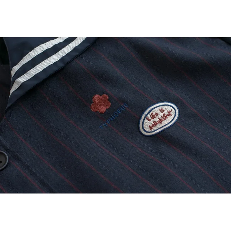 Женская Повседневная ветровка с матросским воротником темно-синий плащ в