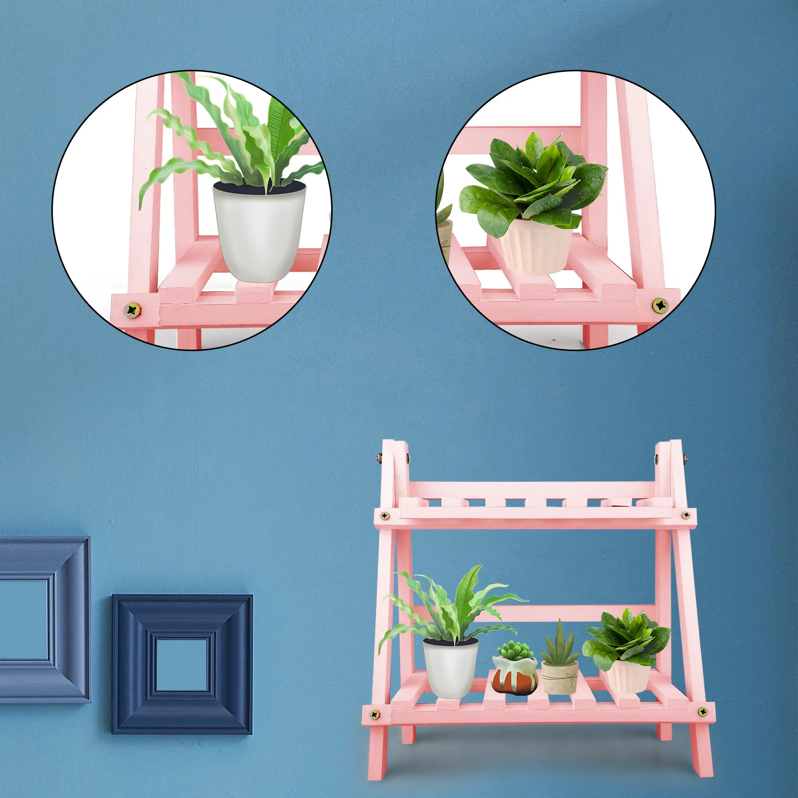 

Flower Pot Rack Strong Bonsai Holder Home Garden Indoor Display Plant Stand Shelf Wood Planter Pot Trays