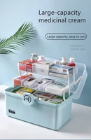 3 layer portable first aid kit plastic drug multi functional medicine cabinet family emergency kit box