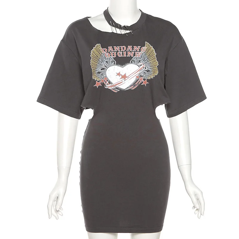 

Casual O-neck Short-sleeved Loose 2021 Fashion New Women's Solid Color Round Neck Slim Print Wrap Arm Sexy Stretch Dress 2021