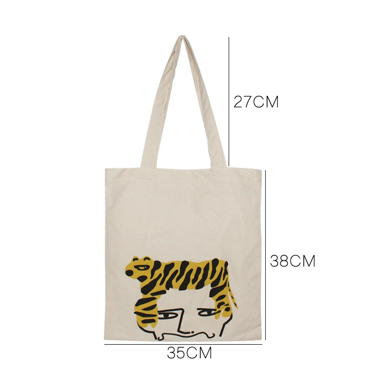 

2021 New Handbag Casual Personality Printing Shoulder Bag Female Student Simple Canvas Bags Cute Ladies Shopping Tote