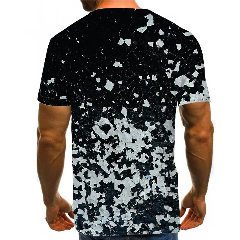 

Men Graphic T Shirts Round Neck 3D Print Short Sleeve Daily Tops Black And White Tees