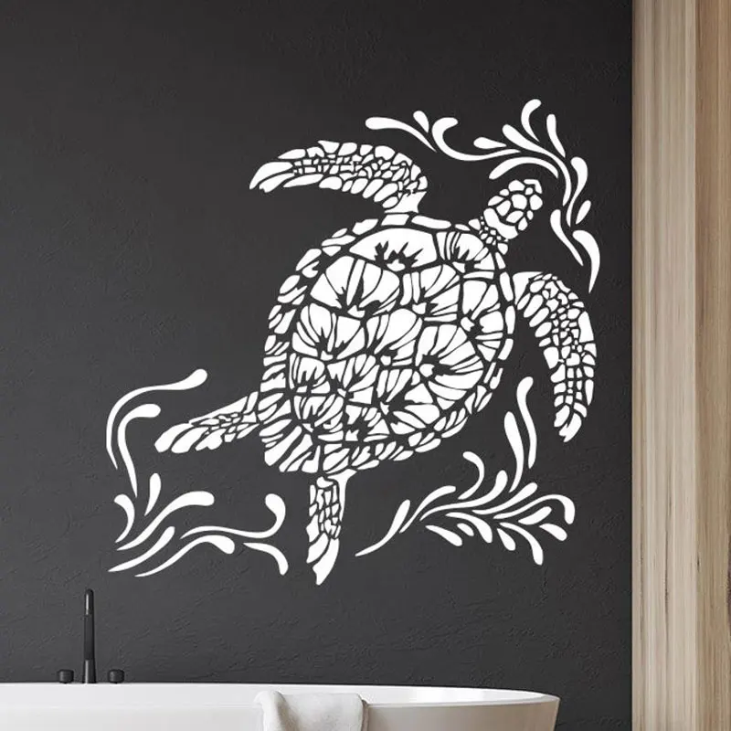 

Nautical Ocean Sea Turtle Wall Decals Vinyl Home Decor For Bathroom Tortoise Tortoiseshell Wall Stickers Waterproof Murals 4385