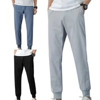 65 dropshippingmens pants lace up pure color comfortable 2021 new sports pants straight pencil pants