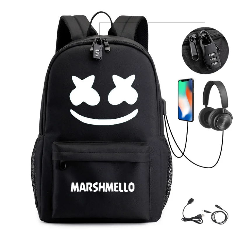 Детский школьный ранец DJ Marshmello классные светящиеся водонепроницаемые портфели