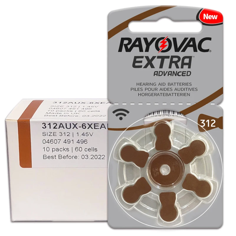 60 ./1      RAYOVAC EXTRA-A312/312/PR41  /.  1, 45 V  312  7, 9   3, 6