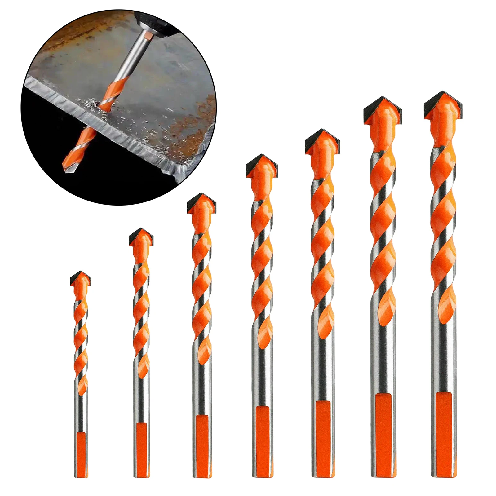 

7pcs Ultimate Drill Bits Set 3mm to 12mm for Glass, Ceramic, Marble, Plastic, Brick, Tile, Wood, Tungsten Carbide