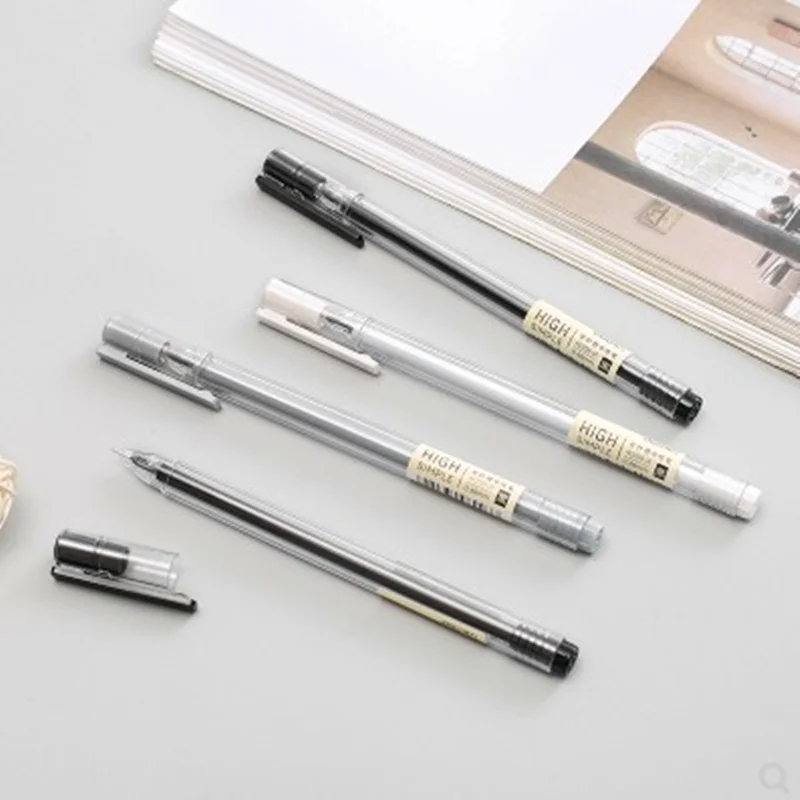 12 шт./лот Новинка Простой стиль гелевая ручка 0 38 мм с черными чернилами