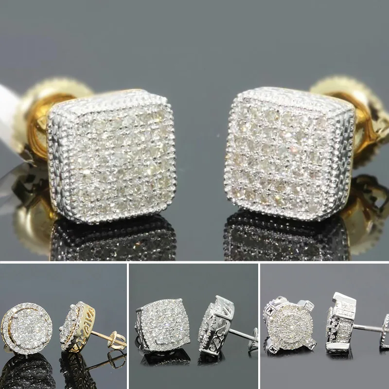 

A Few Ice Out Beaded Earrings With Micro Paved Cubic Zircon Earrings For Men And Women Fashion Round Full Diamond Earrings