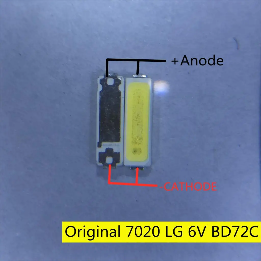 50 шт. для LG светодиодный ЖК дисплей Подсветка ТВ Применение 1 Вт 6В 7020 холодный