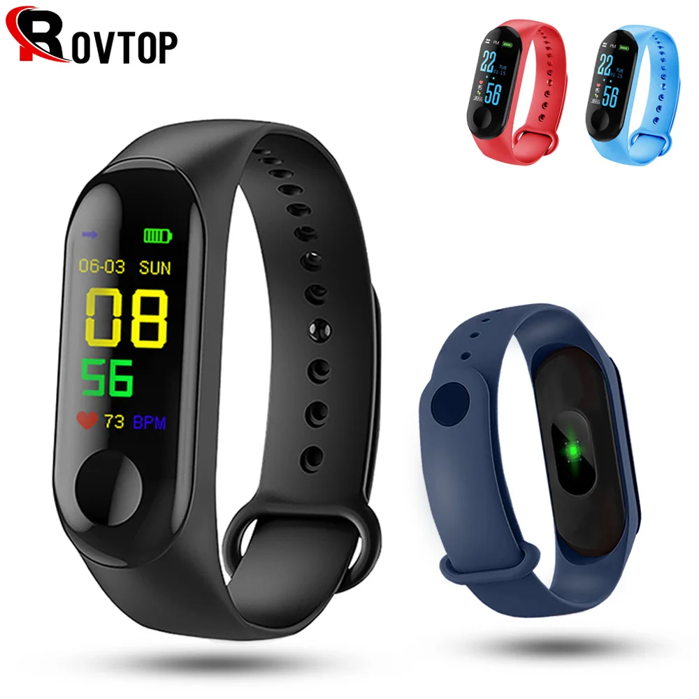 Смарт часы Rovtop M3 Pro пульсометр фитнес браслет цветной экран смарт измеритель