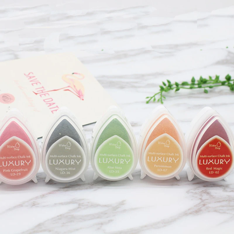 

Drop-shaped color cartoon ink pad set suitable for DIY scrapbook painting paper-cut photo album decoration embossed paper card