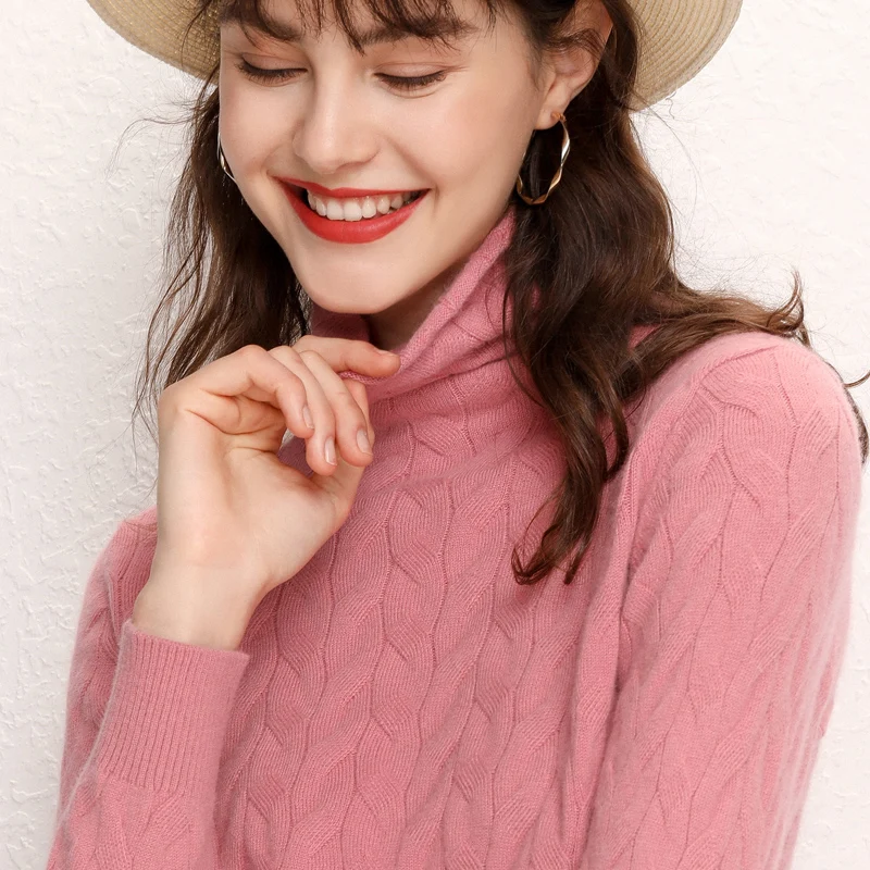 2019 новый свитер женский Водолазка пуловер Женский вязаный модный кашемировый