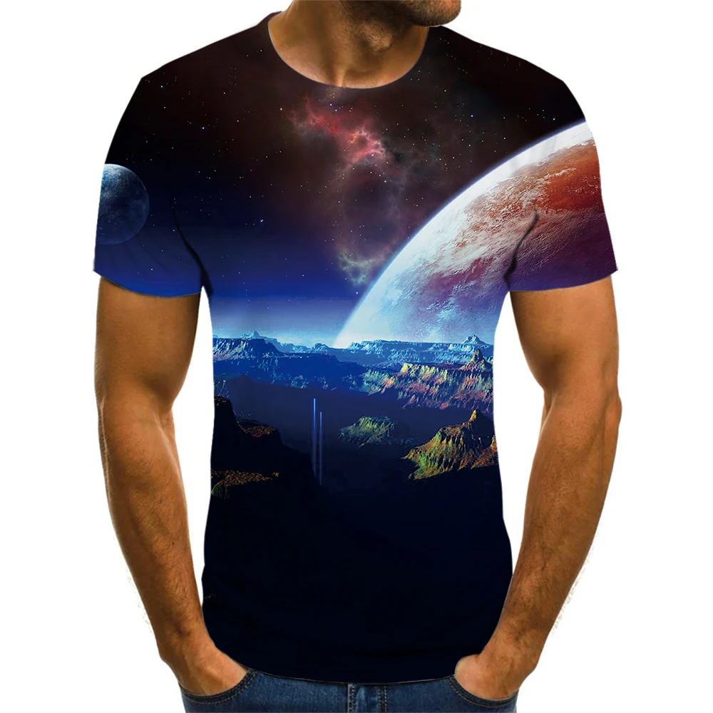 

Женская футболка с коротким рукавом, футболка большого размера с 3D-принтом звездного неба, лето 2021