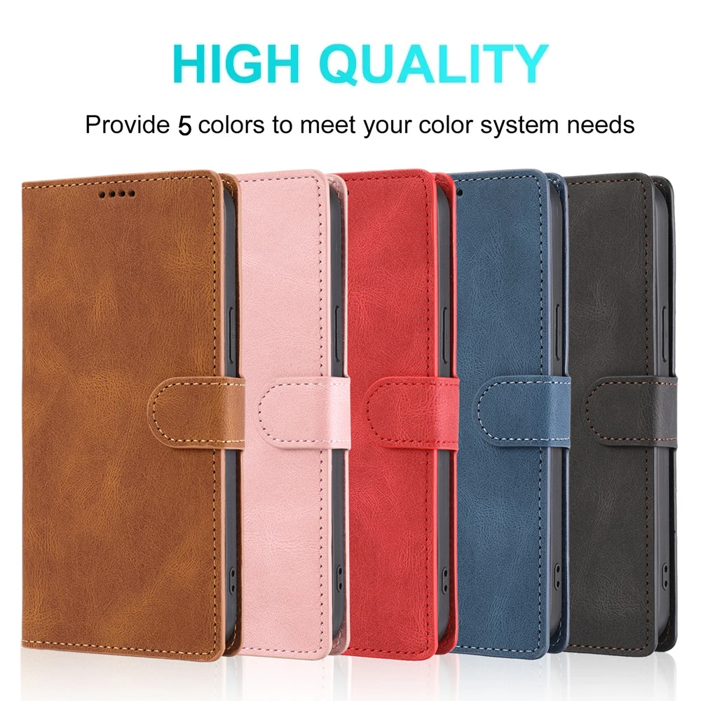 Leather Flip Wallet Case For Samsung Galaxy S23 S22 S21 S20 FE Lite S10 S9 S8 S7 Edge Note 20 10 9 8 Ultra Plus Phone Bag Cover images - 6