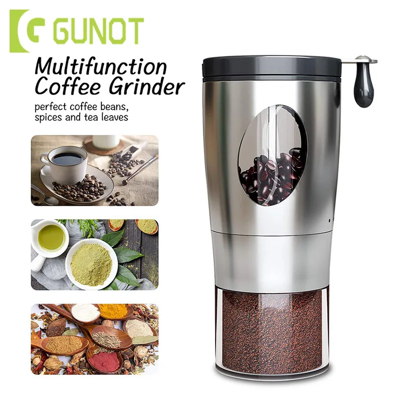 Ручная кофемолка GUNOT Coffee Expresso Cafe вместительная чашка для хранения из нержавеющей