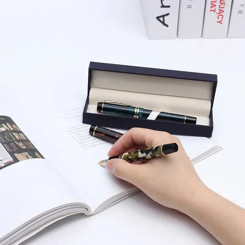 

Moonman M600s Acrylic Fountain Pen Gold Fine Nib Fashion Gift Writing Ink Pen with Gift Box Set For Business Office Student