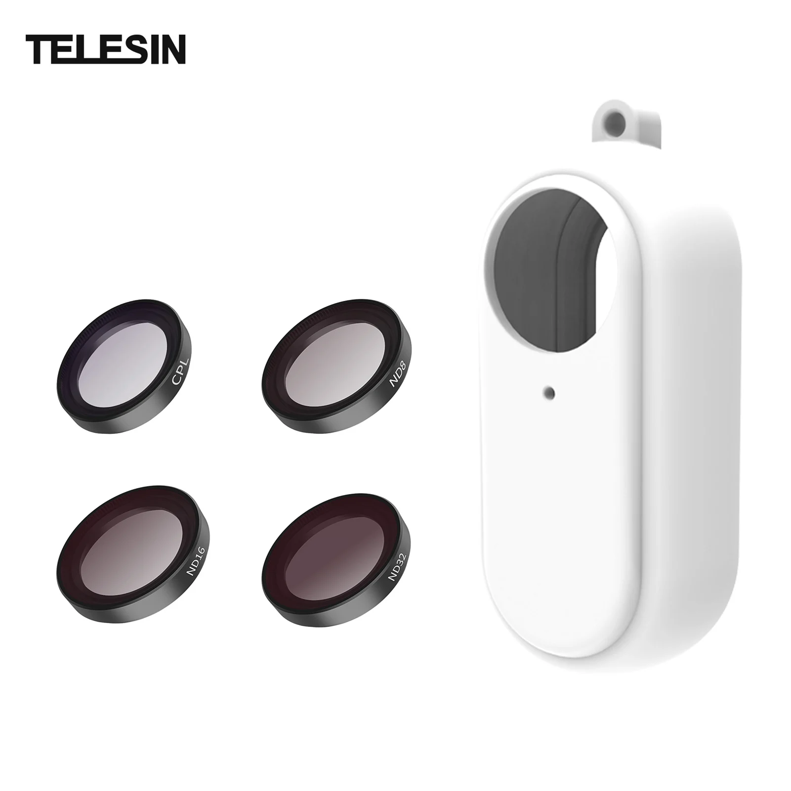

Комплект фильтров для камеры TELESIN с 4 фильтрами (CPL + ND8 + ND16 + ND32) + Мягкий силиконовый защитный чехол для камеры Insta360 GO2