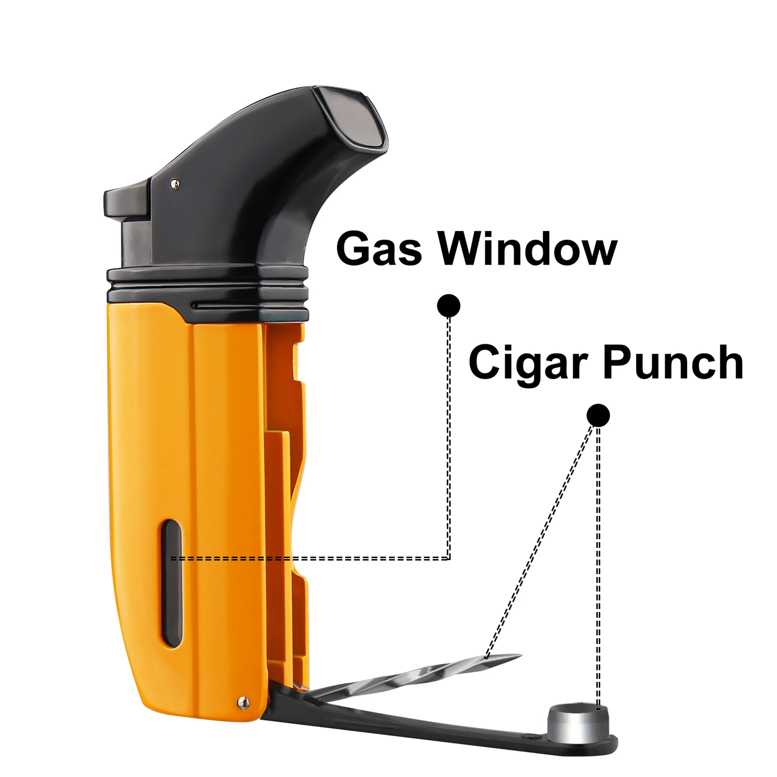 

COHIBA Metal Cigar Lighter Torch 2 Jet Flame Refillable with Cigar Punch Cutter Needle Butance Cigarette Tobacco Accessories